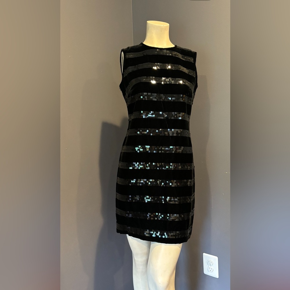 Laundry By Shelli Segal Black Sequin Strapless Bodycon Dress